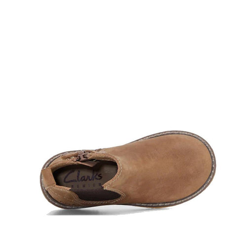 Clarks Chelsea II Jnr Tan Toddlers Leather Boot